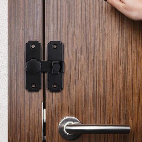 Heavy Duty Stainless Steel Flip Hasp Latch With Foolproof Auto Return Action Sleek Modern Design for barn doors, black finish.