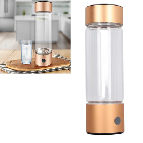 Portable Hydrogen Water Bottle With Nasal Inhalation Hose 410ml Delivers 1200 1400 PPB Hydrogen Rich Water In One Button