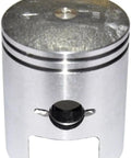 Rock This Badass 50 Mm Plus Half Mm Piston Rings Kit With Needle Bearings Compatible With Ax100 Engine Parts Upgrade Your Ride Today With Hardcore Gear For Long Life And Top Tier Performance Proven For Every Rider Who Wants Quality Without Hassle. silver AX100 piston with ring grooves and wrist pin hole
