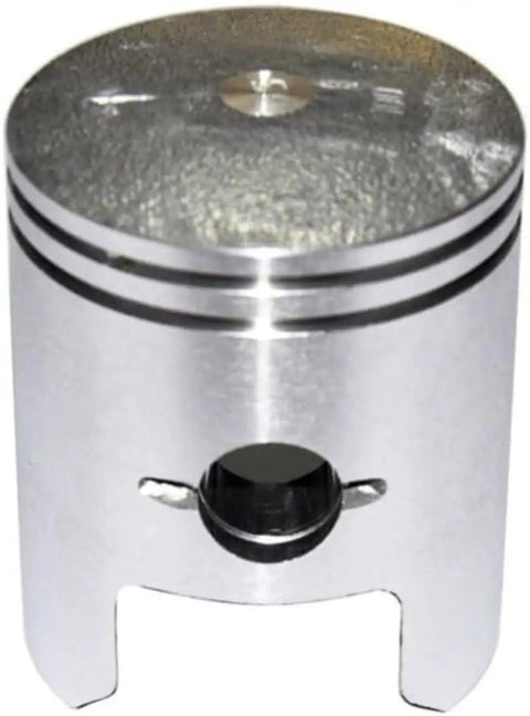 Rock This Badass 50 Mm Plus Half Mm Piston Rings Kit With Needle Bearings Compatible With Ax100 Engine Parts Upgrade Your Ride Today With Hardcore Gear For Long Life And Top Tier Performance Proven For Every Rider Who Wants Quality Without Hassle. silver AX100 piston with ring grooves and wrist pin hole