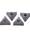 Check Out These 10 Pc Indexable Carbide Lathe Tools With Tough TNMG160408 Inserts And A Super Sharp Edge That Rocks On Stainless Steel Plus Heavy Duty Hard Alloy Turning Blades For All Your Metal Fabrication Jobs: four triangular TNMG inserts