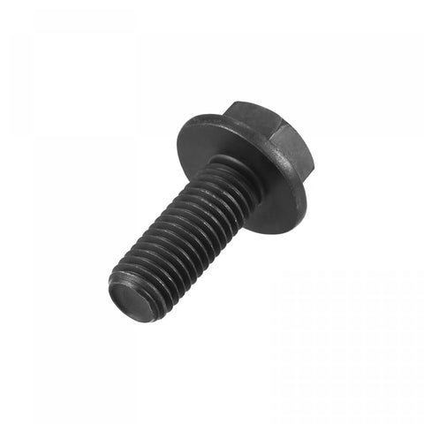 Heavy Duty M14X35mm Hex Flange Bolts 10.9 Grade Carbon Steel Screws Black Oxide 4 Pack from a side angle showing flange detail.