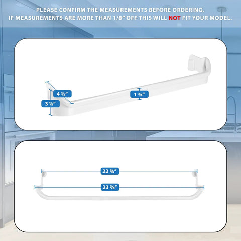Door Shelf Rack Bar Replacement For Frigidaire And Kenmore Refrigerators Fits 240534901 And 240534701 Middle Top And Bottom Racks measurements