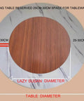 Solid Wood Round Dining Table Turntable Lazy Susan Featuring Dope 360 Degree Spin, Large Serving Tray with diameter markings