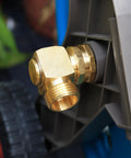 90 Degree Garden Hose Swivel Elbow Connector Three Quarter Inch GHT Brass Elbow Durable Fitting For Easy Leak Proof Watering With Included Washers Sealing Tape And Sealing Rings, brass hose connection
