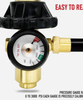 Helium Balloon Filler Regulator with Gauge 0-3000 PSI for CGA580 Valve, Brass Rubber Durable Construction