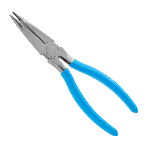 8 Inch Long Nose Pliers For Precise Grips And Craftwork, heavy duty pro grade tool with ergonomic blue handle, durable steel construction