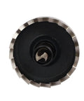 Close-up view of a 36mm Hole Saw Kit With 70mm Tool Holder And Spring Loaded HSS Twist Drill Bits Includes 2 Hole Saws 2 Hex Wrenches 2 Cases Pro Grade