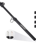 12 Inch Dual Head Tire Pressure Gauge With Extended Tube For Semi Truck RV Car And Motorcycle, Beefy Heavy Duty Tire Gauge Range 10 to 150 PSI, 1 to 10 Bar, Straight On and 30 Degree Air Chuck For Hard To Reach Valves, Long Reach Built Tough. Black pencil-style gauge with PSI and BAR scale