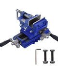 Heavy Duty 4 Inch Cast Iron Bench Vise With Precision Flat Tongs And Two-Way Movement Platform for metalworking with manual drive.