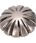 Durable Metal Rivet Stud Kit, 40 Piece Set, 12mm Round Flower Fasteners For Leather Craft And Clothing, Built To Last, Rust Resistant Hardware With Antique Silver Tone, Perfect For Jackets, Bags, Belts, And More. close-up antique silver flower rivet stud