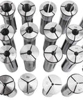 Pro Grade R8 Collet Set For Milling And CNC, 23 Piece Precision Ground Set 1/16 To 3/4 Inch, Ultra Tight 0.0006 TIR, arranged display