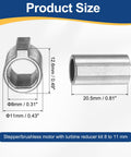 8mm To 11mm Shaft Sleeve Adapter For NMRV030 Worm Gear Speed Reducer Beefy 45 Steel Turbine Shaft Sleeve For Motor To Bore