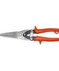 Heavy Duty 10.5 Inch Straight Cut Aviation Snip With Serrated Blades Built In Wire Cutter Non Slip Jaws And Beast Mode Cutting Power