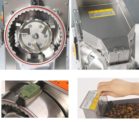 Pro Grade High Efficiency Grain Grinder And Herbal Pulverizer For Grains And Dry Herbs, stainless steel mill with hopper.