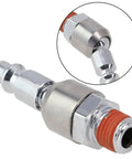 360 Degree Rotary Union Air Joint For Pneumatic Tools And Air Compressors Leakproof 360 Rotation Connector No Tangling Design High Flow Pneumatic Coupling For Hoses And Your Workshop Gear, chrome metal