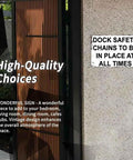 Heavy Duty Aluminum Dock Safety Chain Sign 12X8 Inch Rustproof Metal Warning Plate on wall ensuring safety.