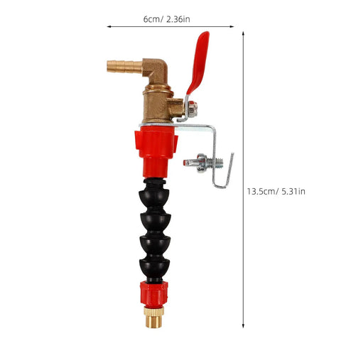 Built Right Angle Grinder Water Sprayer Nozzle Stainless Steel Coolant Kit For Zero Hassle Dust Cleanup And Smooth Marble Cutting Killer Mist Head Accessory showing a red and black adjustable spray nozzle.