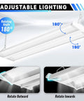 4 Pack LED Linear High Bay Lights Power Options 300W 240W 200W 40500LM 5000K Daylight Dimmable 0-10V Adjustable Tilt ETL Listed