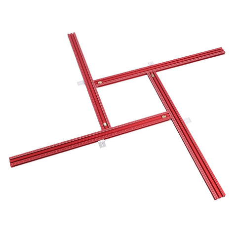 Heavy Duty Adjustable Router Template With Multifunctional Guide Rail Kit For Serious Woodworkers Solid Aluminum 800Mm Frame laid out for precision cuts.