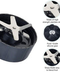 Close-up of stainless steel blade from Upgrade Blender Cup And Extractor Blade Compatible With 600W And 900W Blenders 24oz Replacement Parts Set BPA Free Cup With Stainless Steel Blade Durable Blender Accessories 2 Pieces.