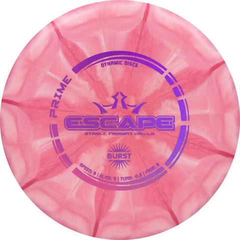 Three Disc Golf Set With Putter Midrange And Driver Including Cadet Shoulder Bag Towel And Mini A Complete Starter Kit For Beginners And New Players To Learn The Game. Dynamic Discs Escape Driver in pink Prime Burst plastic with logo visible.