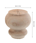 2-Piece Solid Wood Table Leg Set with 3-Inch Unfinished Bun Feet for Sofa, Cabinet, or Bookcase; visible bun foot detail