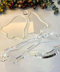 Sick Christmas Tray Router Template For Holiday Serving Boards Laser Cut Acrylic Inlay Guide Featuring Classic Bell Designs.