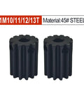 Beefy 1M Spur Gear Pinion Kit 10 11 12 13 Teeth With 4mm 5mm Bore 45 Steel Galvanized Powder Coated For Rust Resistance