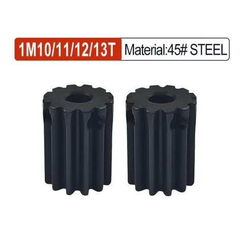 Beefy 1M Spur Gear Pinion Kit 10 11 12 13 Teeth With 4mm 5mm Bore 45 Steel Galvanized Powder Coated For Rust Resistance