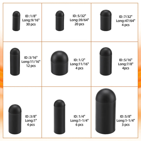 Vacuum Cap Assortment Kit With 87 Pieces In 11 Sizes shown in silicone case for automotive use