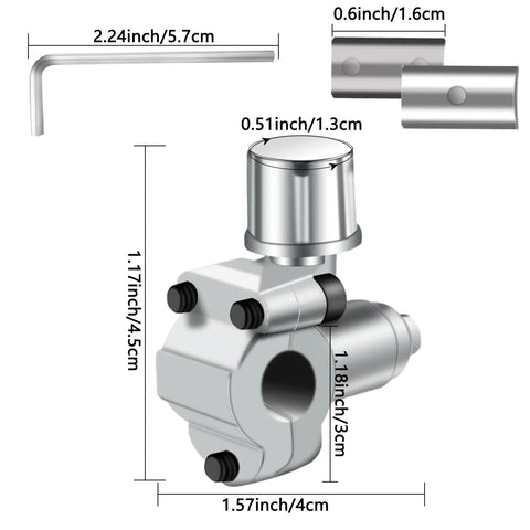 Front view of Swakuta BPV-31 bullet piercing valve with adjustable top knob and L-shaped Allen wrench.