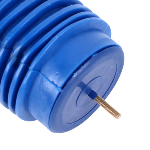 Close-up of the 5 inch blue rubber head of the No Sweat 5 Inch Rubber Pattern Paint Roller For Walls Easy Diy Decorating Tool.