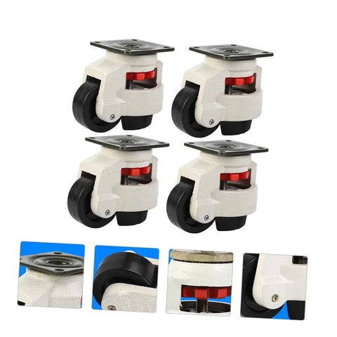 Heavy Duty Leveling Workbench Casters Four Pack Super Sturdy With Five Hundred Kg Load Capacity Industrial Transport Swivel Plate Wheels for workshop