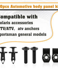 Heavy Duty U Type Nut And Screw Kit For UTV ATV And Snowmobile Featuring Rock Solid Nylon Rivets with automotive fasteners and screws.