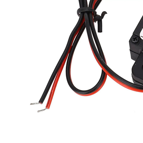 Wires of a Straight Up Heavy Duty 24V Electric Linear Actuator With 30mm Stroke And 150N Thrust IPX4 splash rated design.