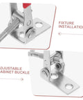 4 Pack Adjustable Metal Toggle Latch Clamps With Buckle Joint Design For Cabinets, Toolboxes, Doors, And Boxes, Heavy Duty Pull Latches, Easy Installation, Secure Locking. Adjustable metal cabinet buckle clamp, silver finish