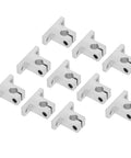 10 Pcs Linear Motion Rod Support For SK10 Aluminum Alloy Shaft Guide Rail Heavy Duty Load Capacity Smooth Edges With Precise Fit For 3D Printers And CNC Engraving Machines, silver