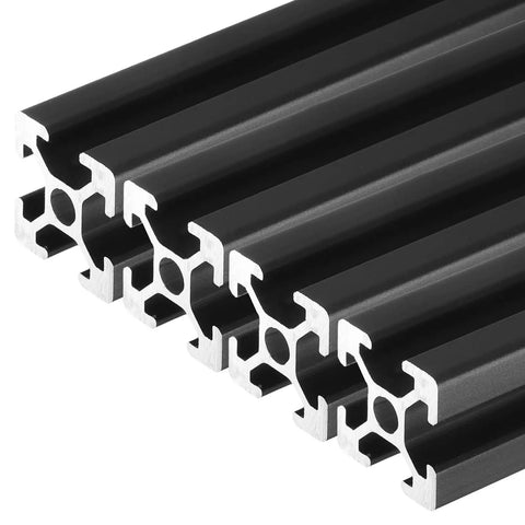 Four Pack 2020 Aluminum T Slot Extrusion Profile 100mm Four Inch European Standard Anodized Black Linear Rail Frame For 3D Printer