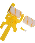 Yellow Corner Paint Roller Brush For Drywall And Door Frames Interior Walls Smooth No Sweat Finishing With Sturdy Grip Handle, includes removable foam pads.