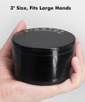 Big 3 Inch Zinc Alloy Spice Grinder With Diamond Sharp Teeth No Screen Design Magnetic Lid Seal Midnight Black Finish