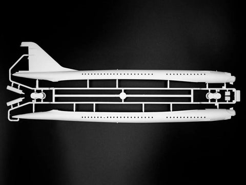 Tu-144 Supersonic Jet Building Kit With Optional Canards And Droop Snoot Includes Display Stand And Aeroflot Decals 1/144 scale parts