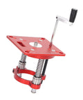 Adjustable Router Table Lift System With Aluminum Insert Plate For Engraving And CNC Fine Processing Pro Grade DIY Friendly Woodworking Setup Wide Application Easy Clamping Anodized Durable Metal Build, red aluminum lift with hand crank