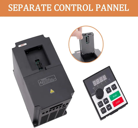 4KW 5.5HP 380V VFD Variable Frequency Drive Inverter with separate control panel for CNC spindle motor speed control