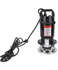Badass 6000 GPH Submersible Sump Pump With 32.8 Foot Max Lift Height For Heavy Duty Basement And Utility Drainage In Rock Solid SUS Stainless Alloy Workhorse Body, black housing with cord.