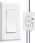 Wireless Remote Light Switch Kit With 100 Ft RF Range No Wiring No WiFi Needed Pre Programmed Expandable Wall Switch And Receiver