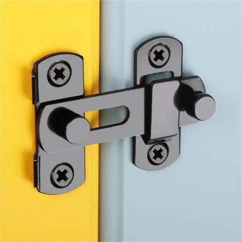 Heavy Duty Stainless Steel Sliding Bolt Door Latch Featuring Smooth Auto Return Flip Lock For Tough Patio Barn Gate on colorful doors.