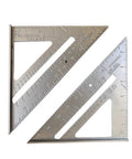 Aluminum Rafter Square 7 Inch With Double Sided Engraved Scales For Precise Carpentry And Woodworking, Roof Pitch And Angle Marking