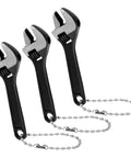 Pocket Size 3 Piece Tiny Adjustable Wrench Set 2.5 Inch Mini Crescent Wrenches with Chain Locking Feature