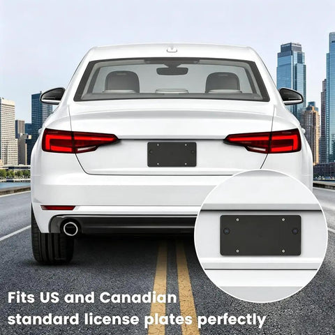 Rear License Plate Bracket Holder For Audi 2002 To 2024 A3 A4 A5 A6 A8 S3 S4 S5 S6 RS RS3 RS4 RS5 RS6 S8 Q3 Q5 Q7 Q8 SQ5 No Drill Mounting Kit Bumper Frame shown installed on car